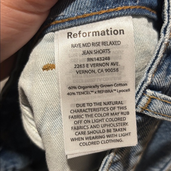 New REFORMATION raye studded denim shorts - Picture 7 of 7